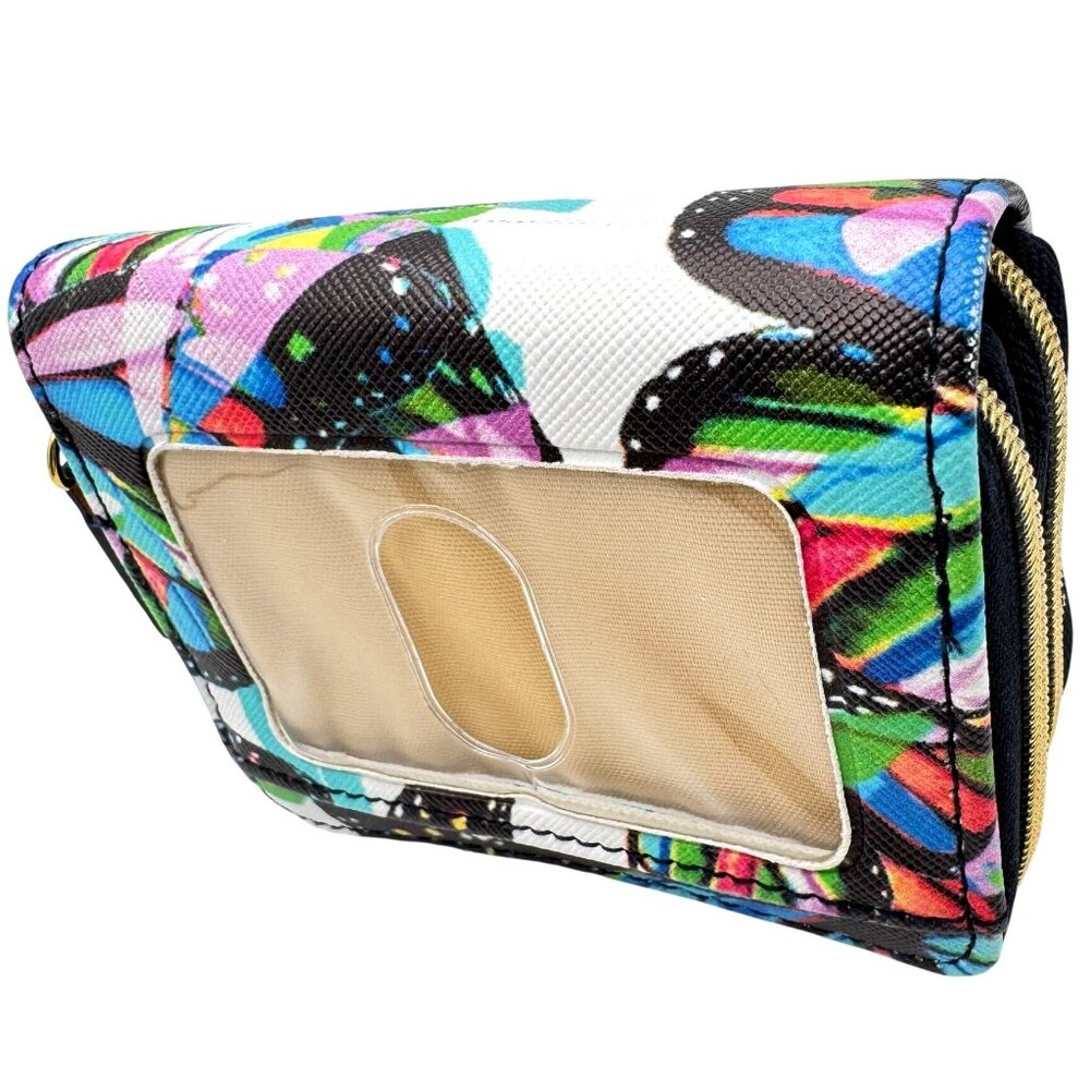 Julia Buxton Butterflies RFID-Blocking Wallet 4"H Gold-Tone Hardware & Zipper